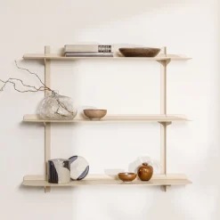 3 étagères murales en acier beige cashew 60,6x68x17,2cm Linara - Metallbude