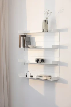 4 étagères murales en acier blanc 80x76x15cm Aris - Metallbude