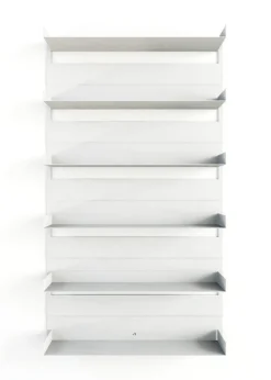 6 étagères murales en acier blanc 130x76x15cm Aris - Metallbude