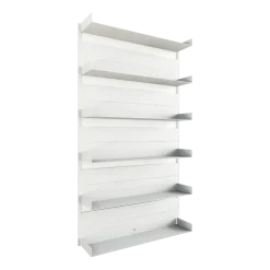 6 étagères murales en acier blanc 130x76x15cm Aris - Metallbude