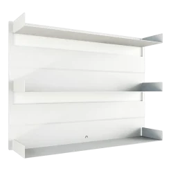 3 étagères murales en acier blanc 55x76x15cm Aris - Metallbude