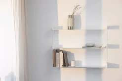 3 étagères murales en acier blanc 55x76x15cm Aris - Metallbude