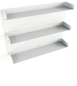 3 étagères murales en acier blanc 55x76x15cm Aris - Metallbude