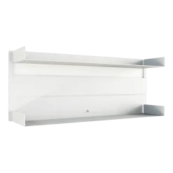 2 étagères murales en acier blanc 30x76x15cm Aris - Metallbude
