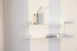 2 étagères murales en acier blanc 30x76x15cm Aris - Metallbude