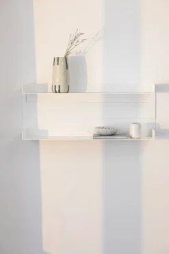 2 étagères murales en acier blanc 30x76x15cm Aris - Metallbude