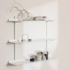 3 étagères murales en acier blanc 60,6x68x17,2cm Linara - Metallbude