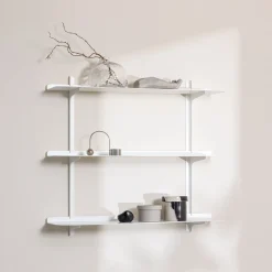 3 étagères murales en acier blanc 60,6x68x17,2cm Linara - Metallbude