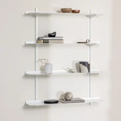 4 étagères murales en acier blanc 85,6x68x17,2cm Linara - Metallbude