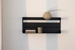 2 étagères murales en acier noir 30x76x15cm Aris - Metallbude