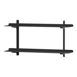 2 étagères murales en acier noir 35,6x68x17,2cm Linara - Metallbude