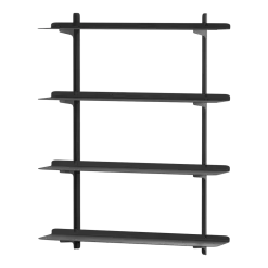 4 étagères murales en acier noir 85,6x68x17,2cm Linara - Metallbude