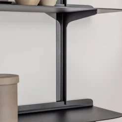 4 étagères murales en acier noir 85,6x68x17,2cm Linara - Metallbude