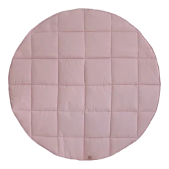 Tapis bébé rond en coton rose et beige - Moi Mili
