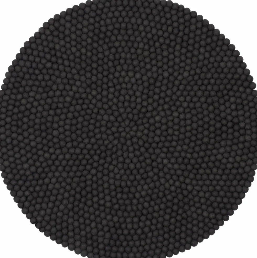 Tapis à boules de feutre anthracite 90 cm Kuno - myfelt