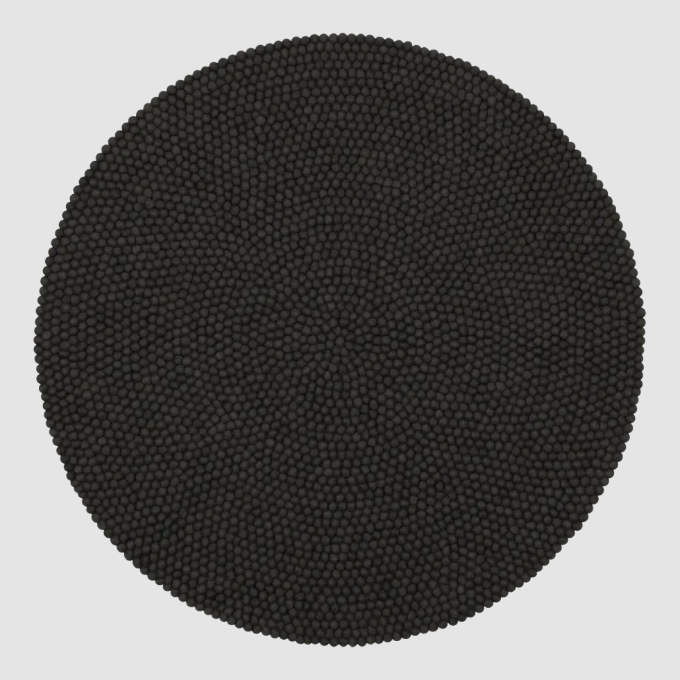 Tapis à boules de feutre anthracite 160 cm Kuno - myfelt