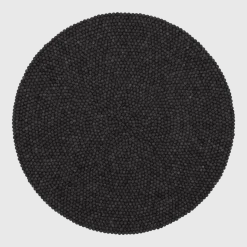 Tapis à boules de feutre anthracite marbré 200 cm Hugo - myfelt