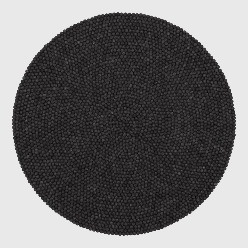 Tapis à boules de feutre anthracite marbré 300 cm Hugo - myfelt