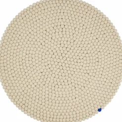 Tapis à boules de feutre beige 90 cm Big One - myfelt