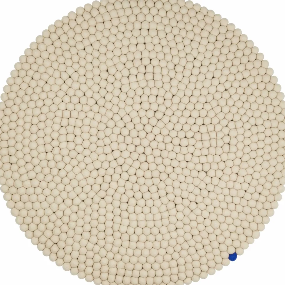Tapis à boules de feutre beige 200 cm Big One - myfelt