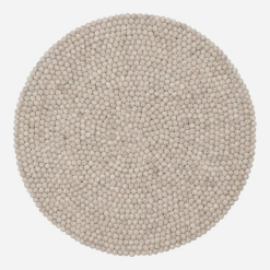 Tapis à boules de feutre beige marbré 90 cm Béla - myfelt