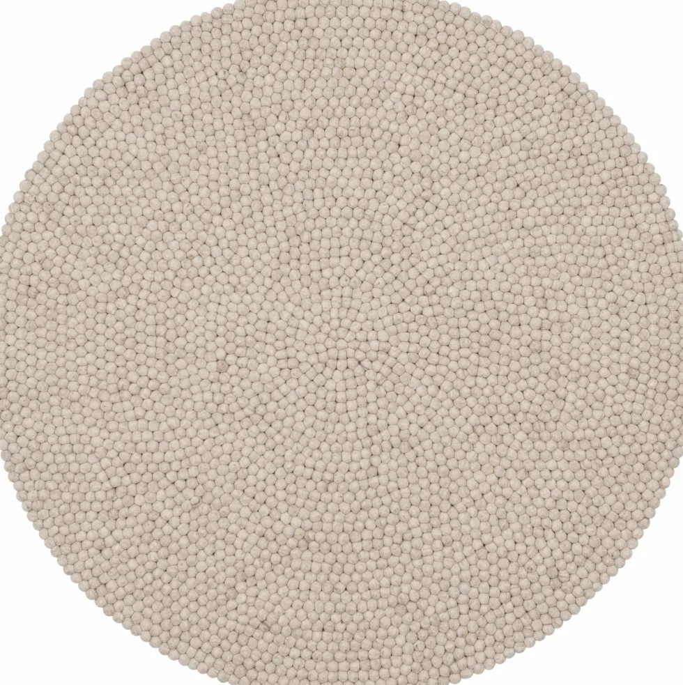 Tapis à boules de feutre beige marbré 180 cm Béla - myfelt