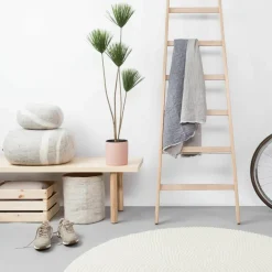 Tapis à boules de feutre écru 120 cm Linéa - myfelt