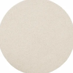 Tapis à boules de feutre écru 200 cm Linéa - myfelt