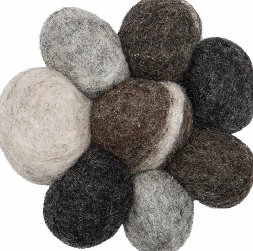 Tapis à boules de feutre effet pierre 50 cm Hardy - myfelt