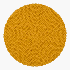 Tapis à boules de feutre moutarde 70 cm Klara - myfelt