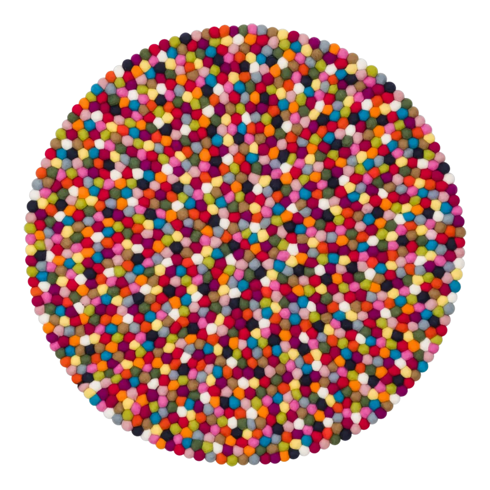 Tapis à boules de feutre multicolore 120 cm Lotte - myfelt