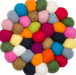 Tapis à boules de feutre multicolore 120 cm Lotte - myfelt