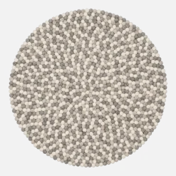 Tapis à boules de feutre multicolore naturel clair 50 cm Hella - myfelt
