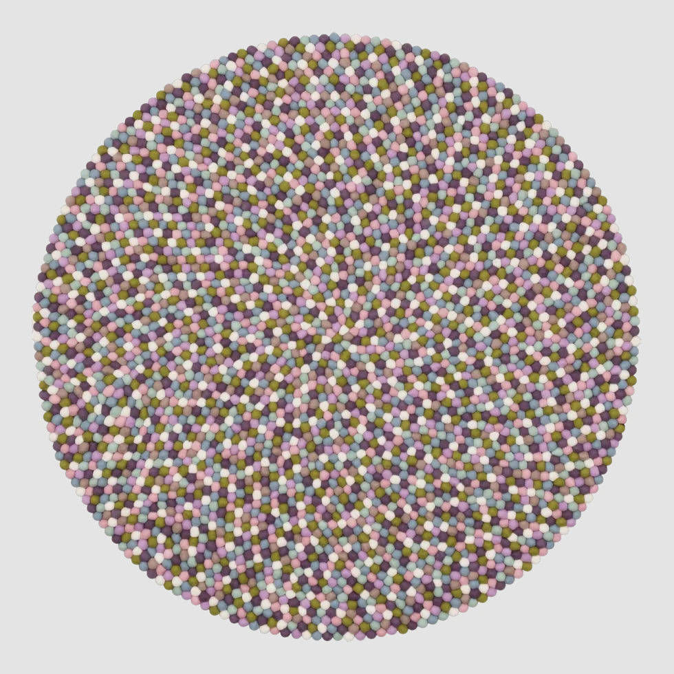 Tapis à boules de feutre multicolore pastel 160 cm Greta - myfelt