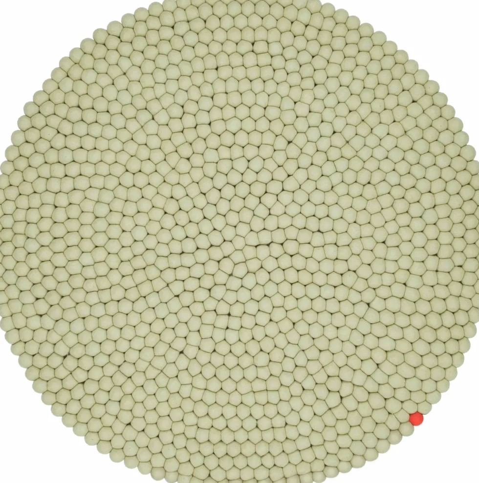 Tapis à boules de feutre vert-beige 90 cm Big One - myfelt