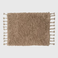 Tapis de bain à poils longs beige en coton 70 x 50 cm Amass - Ferm Living