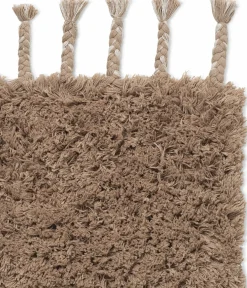 Tapis de bain à poils longs en coton beige 70 x 140 cm Amass - Ferm Living