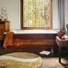 Tapis de bain rond en coton 120cm Natural Waves - HKliving