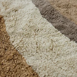 Tapis de bain rond en coton 120cm Natural Waves - HKliving