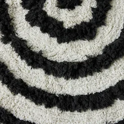 Tapis de bain rond en coton monochrome 120 cm - HKliving