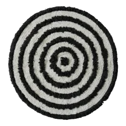 Tapis de bain rond en coton monochrome 120 cm - HKliving