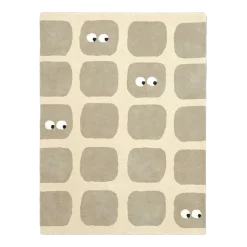Tapis en coton bio beige 120x170 cm Bidules - bleuu-studio