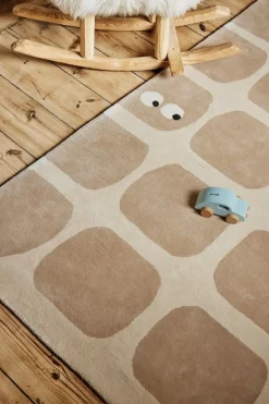 Tapis en coton bio beige 120x170 cm Bidules - bleuu-studio