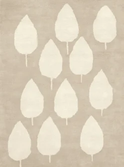 Tapis en coton bio beige 100x130 cm Forêt - bleuu-studio