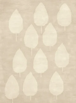 Tapis en coton bio beige 100x130 cm Forêt - bleuu-studio