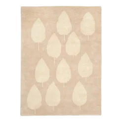 Tapis en coton bio beige 100x130 cm Forêt - bleuu-studio