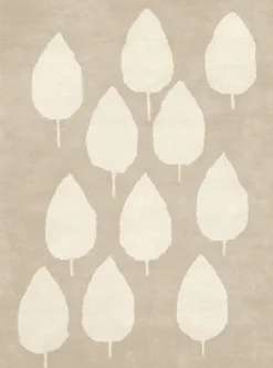 Tapis en coton bio beige 100x130 cm Forêt - bleuu-studio