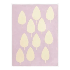 Tapis en coton bio lilas 100x130 cm Forêt - bleuu-studio