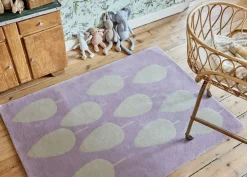Tapis en coton bio lila 120x170 cm Forêt - bleuu-studio