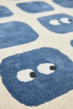 Tapis en coton bio marine 120x170 cm Bidules - bleuu-studio
